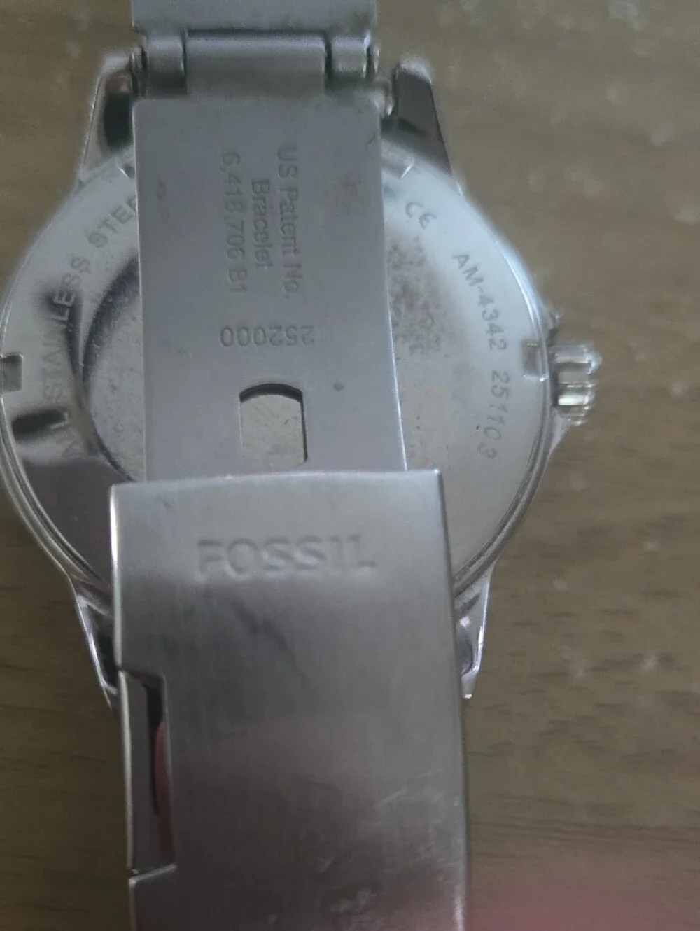 Fossil Silver Stainless Steel Watch - Silver Dial